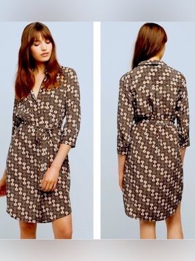 L’AGENCE Stella Short Shirt Dress in Carafe & Ivory Buckle sold on Revolve SILK